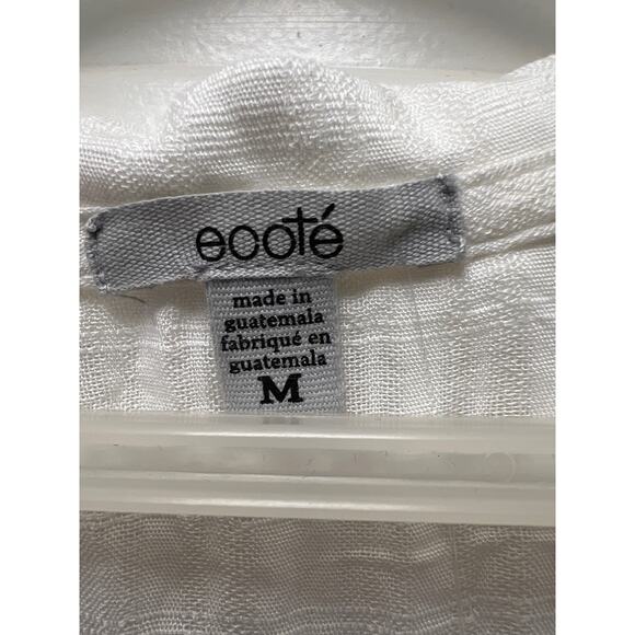 NWT Ecote Women’s Short  V-Neck‎ Crisscross Tie Front Sleeve Top Size M White - Picture 3 of 4